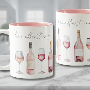 Tasse 2 Couleurs Vin du petit-déjeuner Citation drôle Mignon