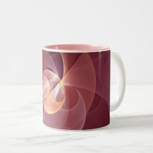 Tasse 2 Couleurs Vin moderne élégant Abstrait Art fractal rouge