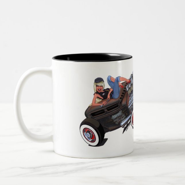 Tasse 2 Couleurs Vince Crains High Octane Art, 1930 Rusty Rat Rod (Gauche)