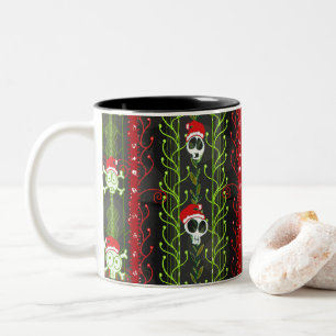Tasse 2 Couleurs Vins O' Debout Crâne de Noël Skeleton