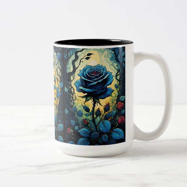 Tasse 2 Couleurs Vins Roses bleus (Droit)