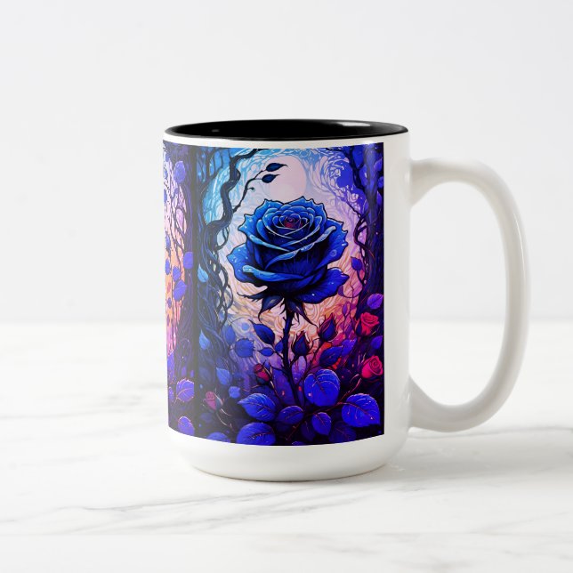 Tasse 2 Couleurs Vins Roses bleus 2 (Droit)