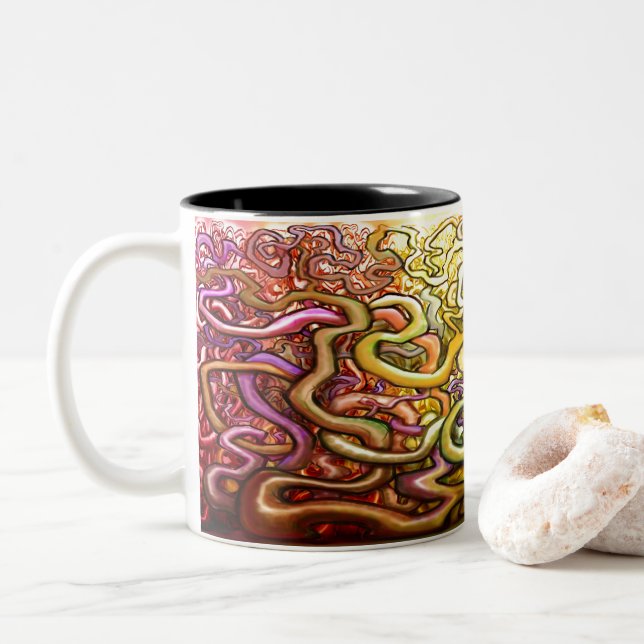Tasse 2 Couleurs Vins tordus de vie (Avec donut)