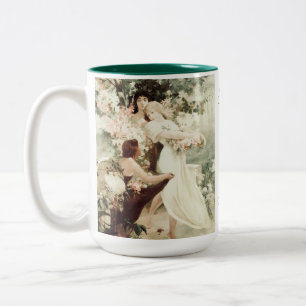Tasse 2 Couleurs Vintage Alphonse Mucha Spirit of Spring Custom