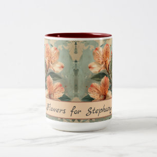 Tasse 2 Couleurs Vintage Alstroemeria Fleur Retro Rustique