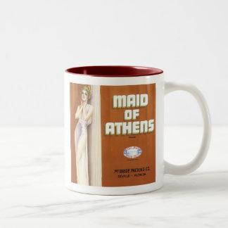 Tasse 2 Couleurs Vintage femme de ménage d'Athènes Étiquette de crè