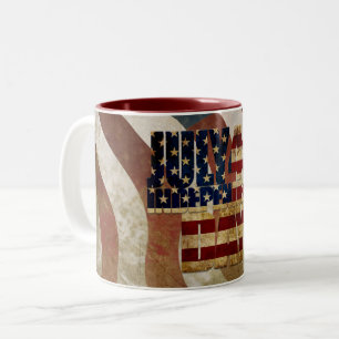 Tasse 2 Couleurs Vintage Juillet 4 Indépendance Conception