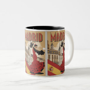 Tasse 2 Couleurs Vintage Madrid Espagne flaminco souvenirs, cadeaux