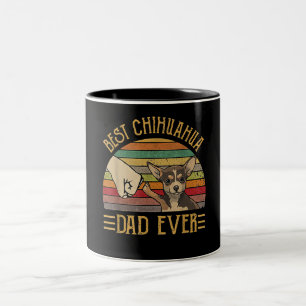 Tasse 2 Couleurs Vintage meilleur papa de Chihuahua jamais été co