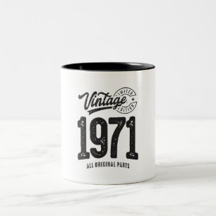 Tasse 2 Couleurs Vintage Né en 1971 - 51e anniversaire Retro Classi