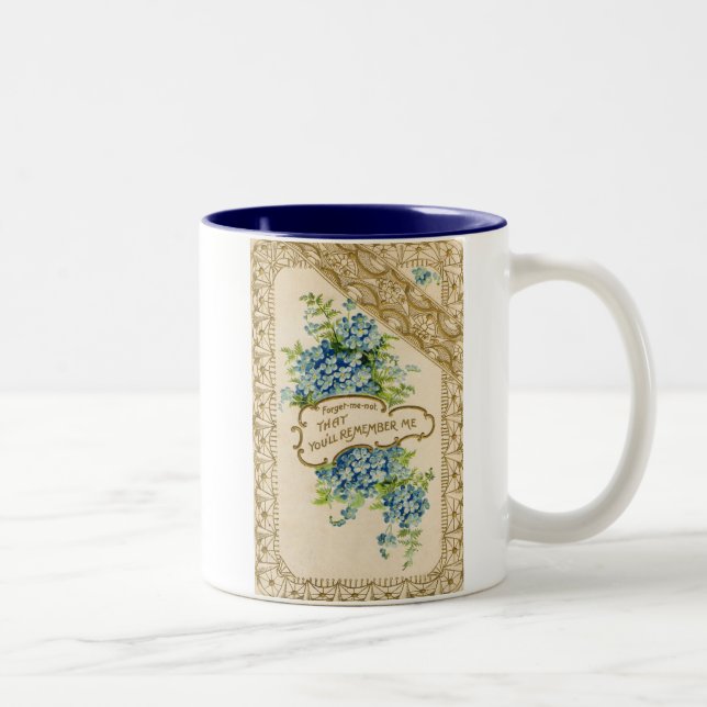 Tasse 2 Couleurs Vintage Oublier-Moi-Ne-Pas (Droit)