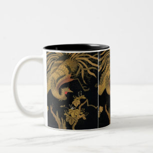 Tasse 2 Couleurs Vintage Phoenix Gold Black Bird japonais