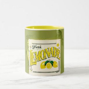 Tasse 2 Couleurs Vintage signe citron jaune de fruit d'été