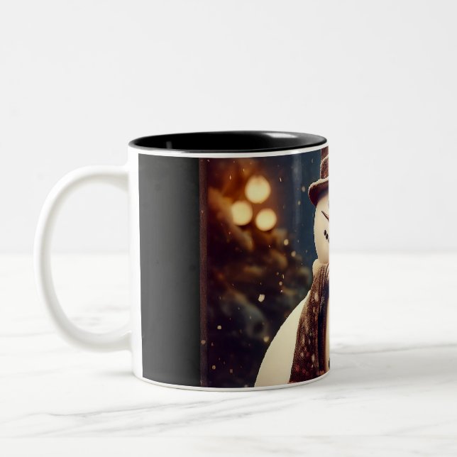Tasse 2 Couleurs Vintage Snowman (Gauche)