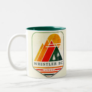 Tasse 2 Couleurs Vintage Whistler Canada Souvenir de ski 1980
