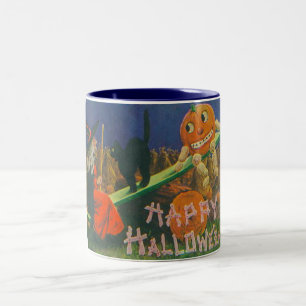 Tasse 2 Couleurs Vintage Witch & Jack o' Lanterns Temps de jeu