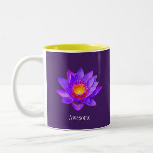 Tasse 2 Couleurs Violet Lotus Flower sur Royal Purple