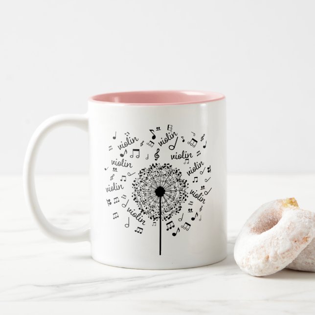 Tasse 2 Couleurs Violin Player Music Dandelion (Avec donut)