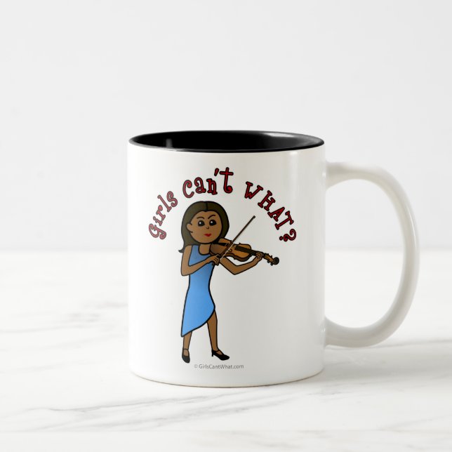 Tasse 2 Couleurs Violon de la petite fille noire (Droit)