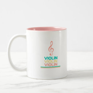 Tasse 2 Couleurs Violon Pink Treble Clef