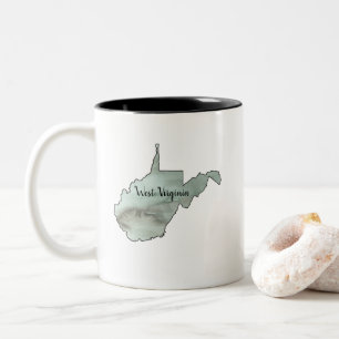 Tasse 2 Couleurs Virginie-Occidentale Illustration peinture céramiq
