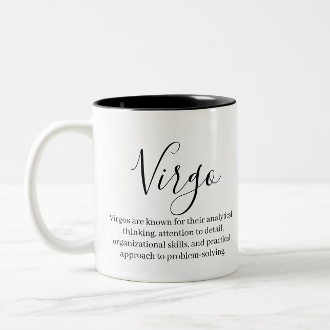 Tasse 2 Couleurs Virgo Traits et signe Zodiac (Gauche)