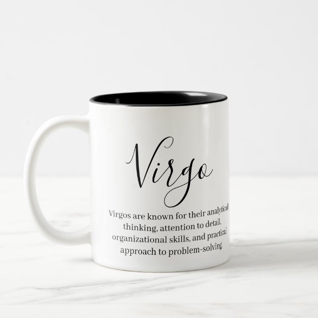 Tasse 2 Couleurs Virgo Traits et signe Zodiac (Gauche)