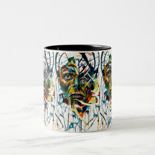 Tasse 2 Couleurs Visage Abstrait d'un alien