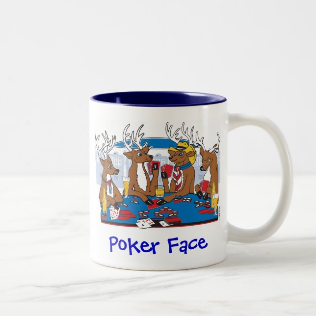 Tasse 2 Couleurs Visage de poker (Droit)