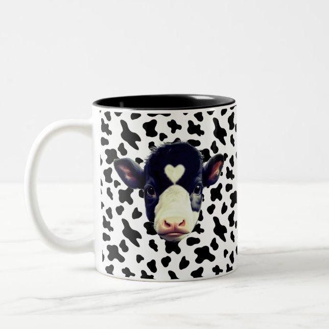 Tasse 2 Couleurs Visage de vache noir et blanc (Gauche)