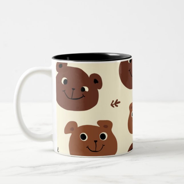 Tasse 2 Couleurs Visage drôle d'ours (Gauche)
