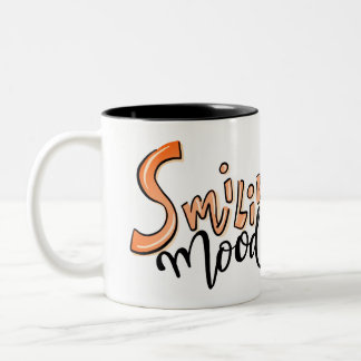 Tasse 2 Couleurs Visage drôle | Smiling Mood Fun Photo Café Office