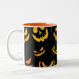 Tasse 2 Couleurs Visage du Citrouille Jack-o'-lantern