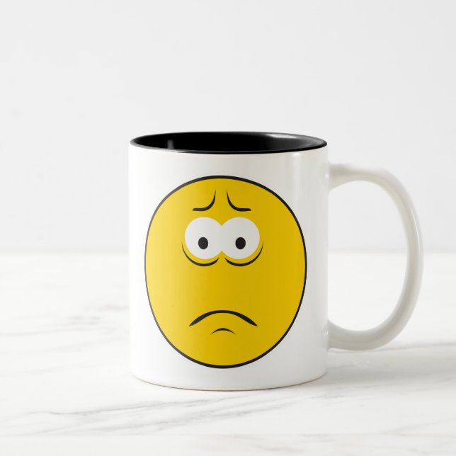 Tasse 2 Couleurs Visage Triste Froncé (Droit)