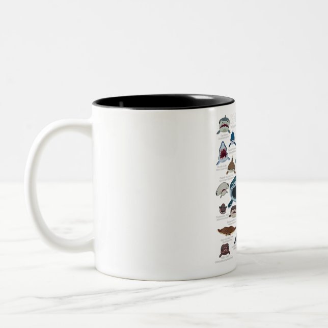 Tasse 2 Couleurs Visages de requins auxquels vous voulez participer (Gauche)