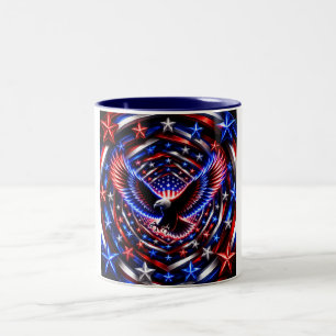 Tasse 2 Couleurs Vision Spirale Américaine – Aigle Patriotique Opti