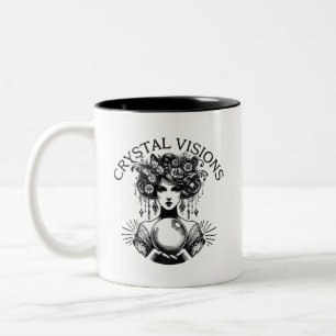 Tasse 2 Couleurs Visions de cristal Femme mystique T-shirt Vintage