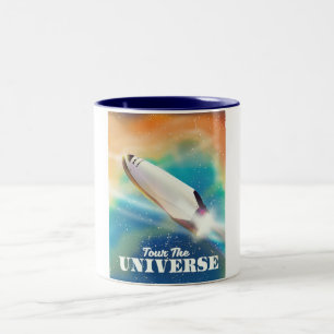 Tasse 2 Couleurs Visitez l'art spatial de l'Univers.
