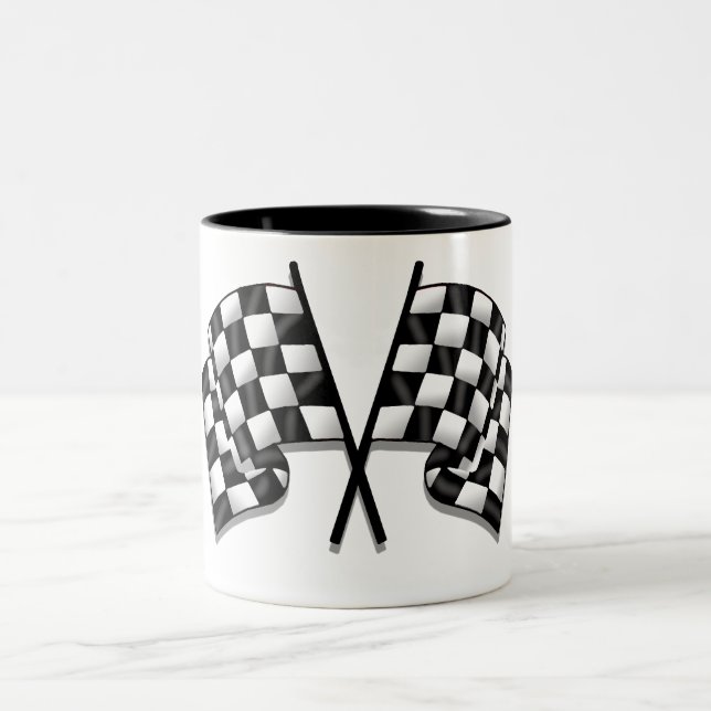 Tasse 2 Couleurs Vitesse de regard soyeuse de drapeau quadrillée (Centre)