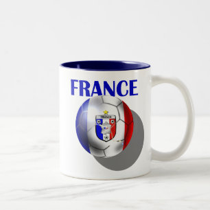 Tasse 2 Couleurs Vitesse du football de la France pour les