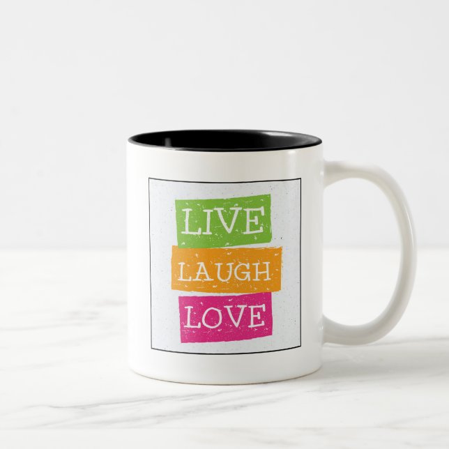 Tasse 2 Couleurs Vivent l'amour 2 de rire (Droit)