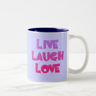 Tasse 2 Couleurs VIVENT les T-shirts d'AMOUR de RIRE, cadeaux