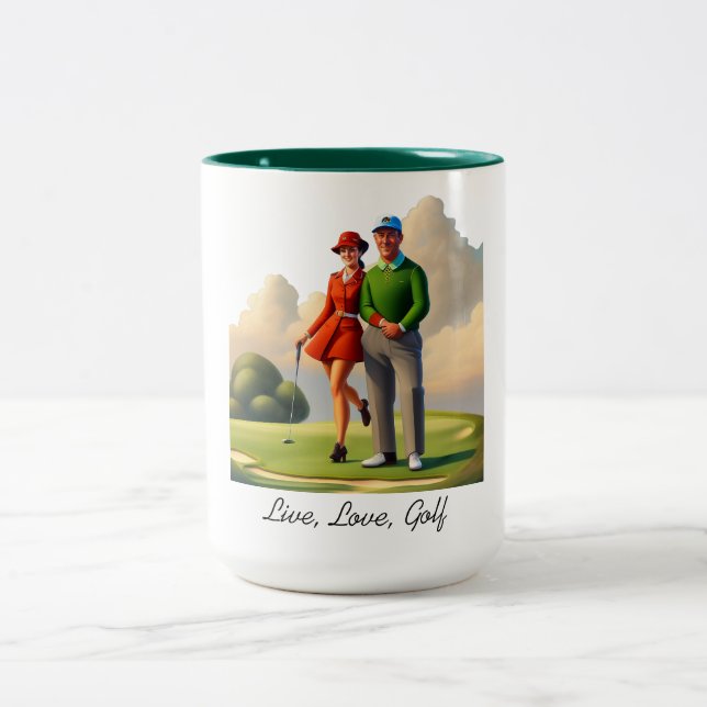 Tasse 2 Couleurs Vivre, Amour, Golf (Centre)