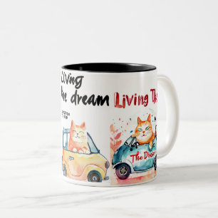 Tasse 2 Couleurs Vivre le rêve : Chubby Cat Mug"