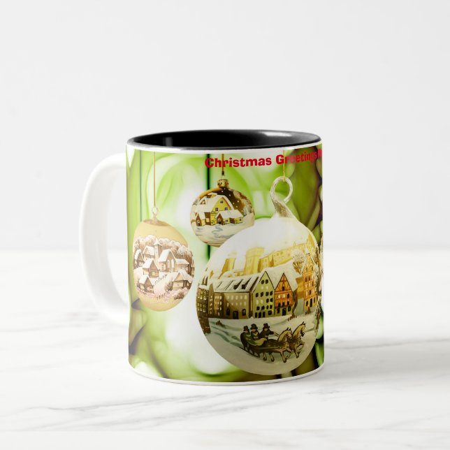 Tasse 2 Couleurs Vœux de Noël Maman (Devant gauche)