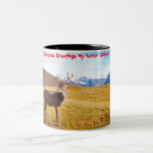 Tasse 2 Couleurs Vœux de Noël mon chasseur-cueilleur