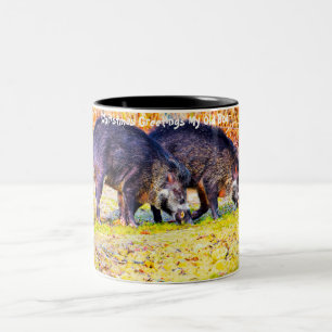 Tasse 2 Couleurs Vœux de Noël mon vieux sanglier