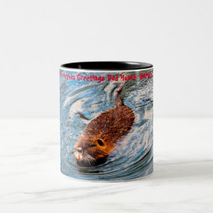 Tasse 2 Couleurs Vœux de Noël Papa Chasseur-Cueilleur