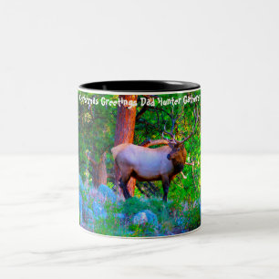 Tasse 2 Couleurs Vœux de Noël Papa Chasseur-Cueilleur