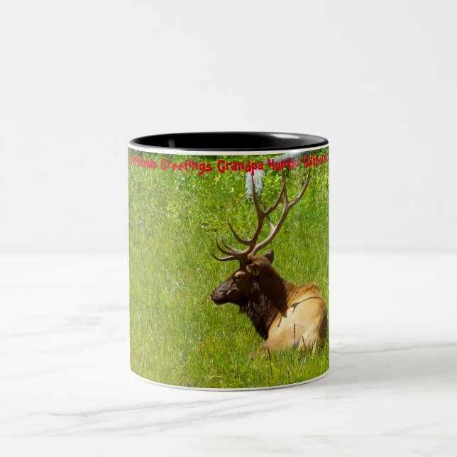 Tasse 2 Couleurs Vœux de Noël Papapi Hunter Gatherer (Centre)